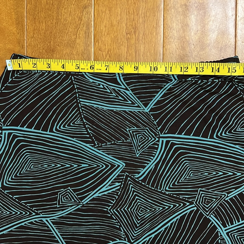 Vintage Y2k KC Stevens Geometric Skirt Size L Brown Blue Fairy Grunge 2000’s - Picture 6 of 9